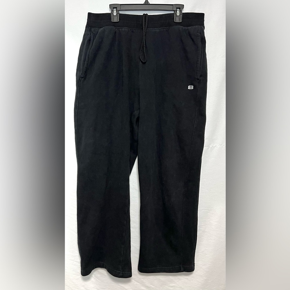 Layer 8 Qwick Dry Cotton Blend Cropped Wide Leg Thermal Sweatpants Loungewear - Picture 2 of 8